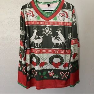 Faux Ugly Sweater Shirt - Reindeer Acting Naughty